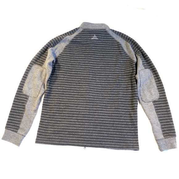 Prana wool blend full zip gray &charcoal stripe/XL - Picture 4 of 8